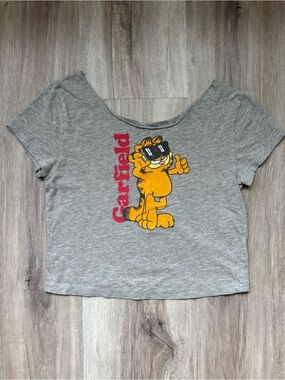 garfield cool guy off the shoulder crop top
